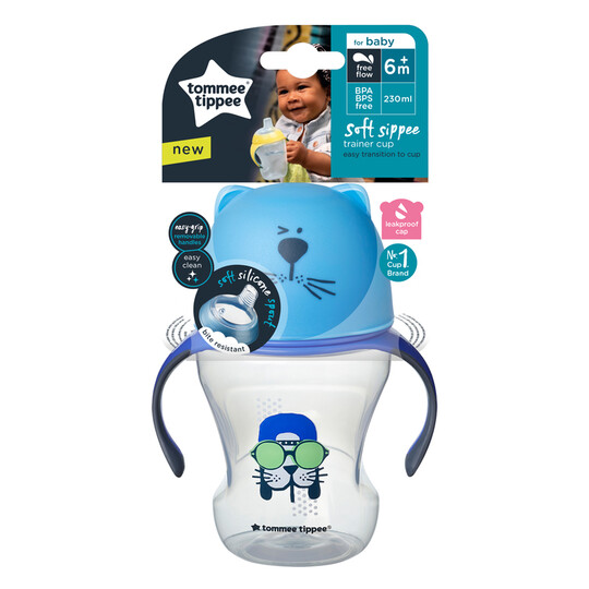 Tommee Tippee Soft Sippee Free Flow Transition Cup Blue 230ml image number 2